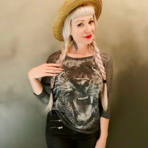 Zara Tiger Metallic Top